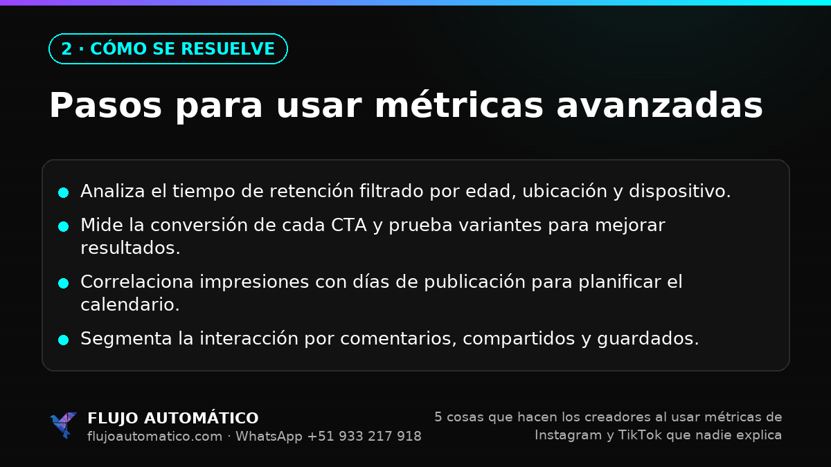 Cómo se resuelve: Pasos para usar métricas avanzadas