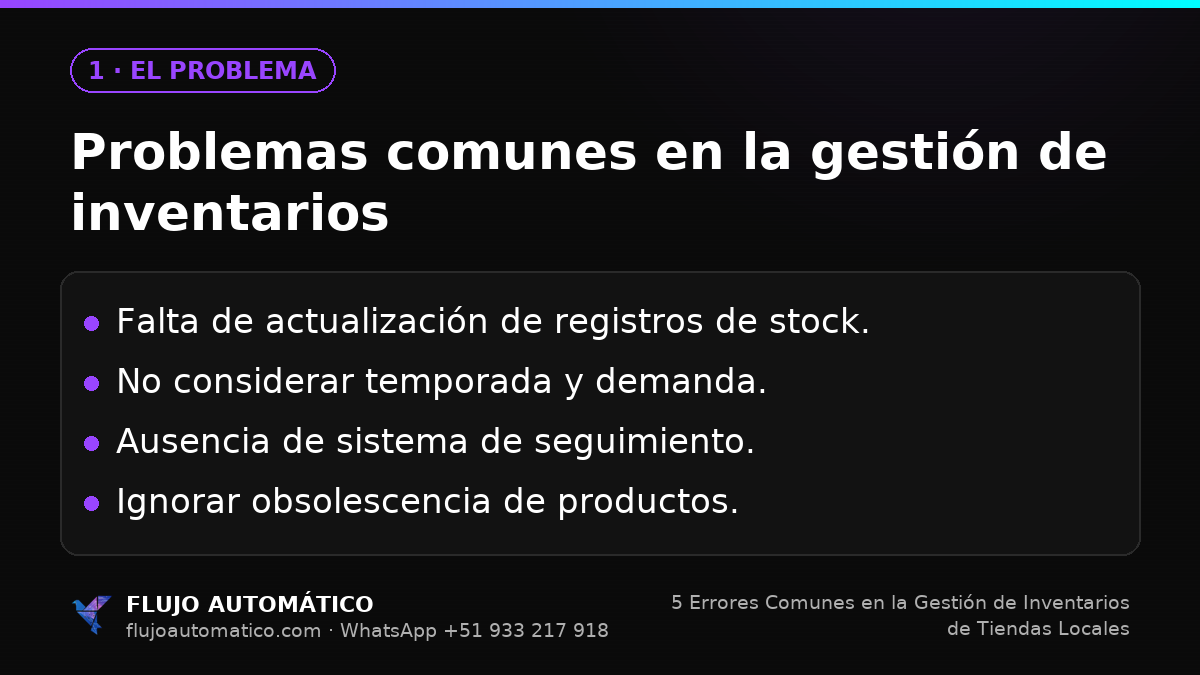 El problema: Problemas comunes en la gestión de inventarios