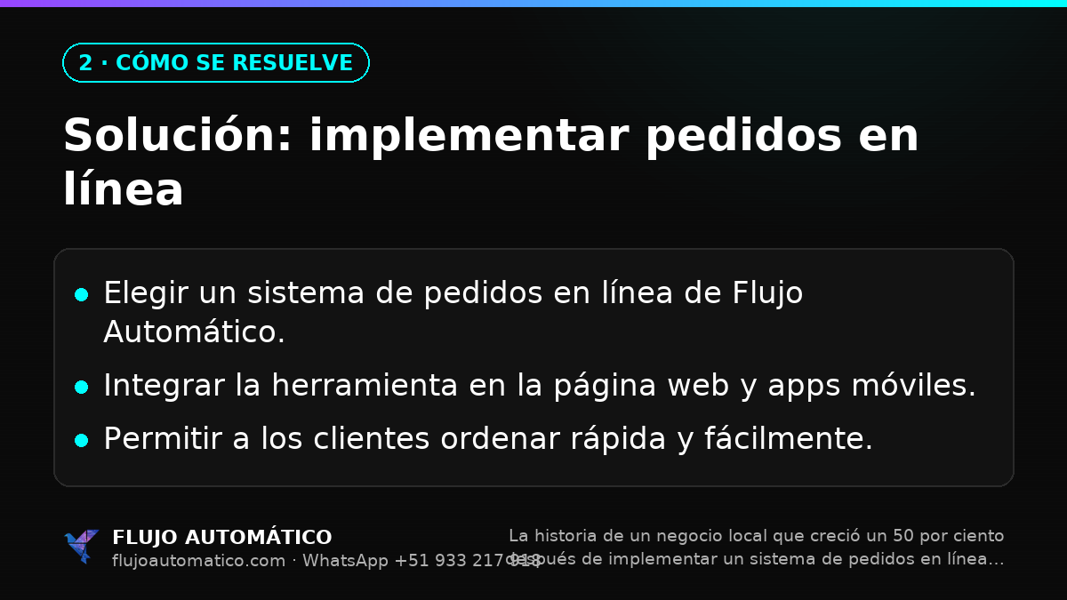 Cómo se resuelve: Solución: implementar pedidos en línea