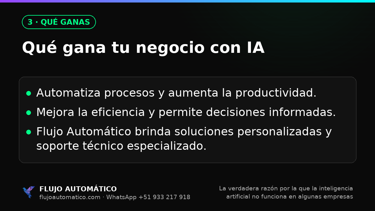 Qué ganas: Qué gana tu negocio con IA